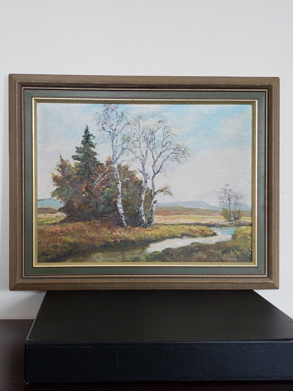Untitled Fall Landscape oil on canvasboard by Sue Aby 1969